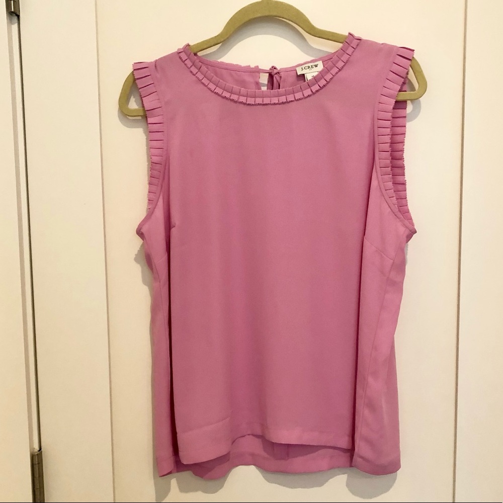 NWOT J. Crew Factory Pleated Trim Top Sz L